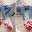 รองเท้าผ้าใบเสริมส้นทรงสปอร์ต (สีแดง)