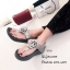 รองเท้าแตะ Style Fit Flop แต่งกุหลาบ (สีน้ำตาล)