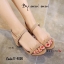 รองเท้าส้นตันสักหลาดสไตล์แฟชั่นเกาหลี (สีดำ)
