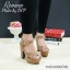 พร้อมส่ง : รองเท้าส้นสูงกำมะหยี่ (สีครีม)