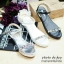 พร้อมส่ง : รองเท้าเสริมส้นประดับเพชร (ดำ)