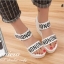 พร้อมส่ง : รองเท้าส้นเตารีดสกีนลาย (สีขาว)