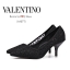 รองเท้าคัทชูผ้าลูกไม้สไตล์ Valentino (สีดำ)
