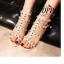 รองเท้าสไตล์ Valentino Rockstud Leather Block Heel Sandal (สีดำ)