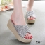 รองเท้าลำลองส้นเตารีด MIUMIU Gliter (สีเงิน)