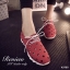พร้อมส่ง : รองเท้าผ้าใบลายจุด (สีแดง)