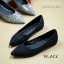 พร้อมส่ง : คัทชูหัวแหลมส้นแบน (สีดำ)