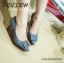 พร้อมส่ง : รองเท้าส้นสูงหนังกำมะหยี่ (สีเทา)