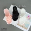 รองเท้าแตะpvcแต่งจีบ (สีชมพู)