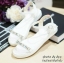 พร้อมส่ง : รองเท้าเสริมส้นประดับเพชร (ขาว)