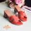 รองเท้าแตะสวมเสริมส้น Style Hermes (สีขาว)