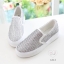 พร้อมส่ง : รองเท้าผ้าใบเกาหลีลายเมทัลลิก (สีเงิน)