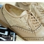 พร้อมส่ง : รองเท้า Oxford ผ้าลูกไม้ (สีน้ำตาล)