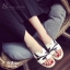 รองเท้าแตะ Hermes Leaf Leather Sandal (สีดำ)