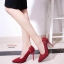 รองเท้าคัทชูส้นสูงแต่งมุก (สีดำ)