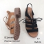 รองเท้าลำลองหนังกลับหน้าสาน (สีดำ)