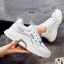รองเท้าผ้าใบแฟชั่นทรงSportแต่งลาย (สีชมพู)