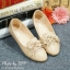 พร้อมส่ง : รองเท้าส้นแบนสไตล์ Moccasin (สีครีม)