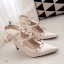 รองเท้า Valentino หนังเหลือบมุก (สีทอง)