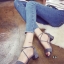 รองเท้าส้นตันสายไขว้ (สีดำ)