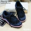พร้อมส่ง : รองเท้าผ้าใบ MIUMIU Jeweled Satin Lace-Up Sneaker (สีกรม)
