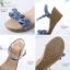 รองเท้าส้นเตารีดแต่งชายเพชร (สีฟ้า)