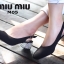รองเท้าคัทชูรัดส้น Style MIU MIU (สีดำ)