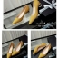 รองเท้าคัทชูส้นปรอทเงินสไตล์เกาหลี (สีเหลืองมัสตาร์ด)