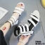 รองเท้าแตะข้อสั้นสไตล์ Gladiator (สีน้ำตาล)