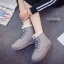 รองเท้าผ้าใบกันหนาวบุขน (สีชมพู)